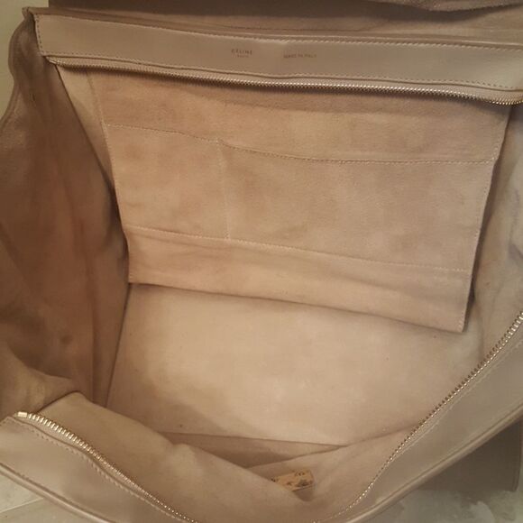 CELINE Trapeze Leather Black Taupe Handbag - Large - Picture 8 of 8